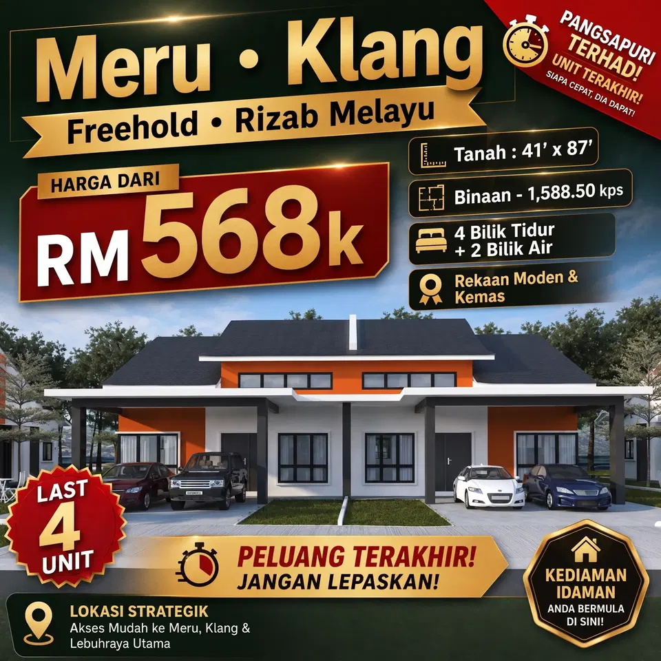 Meru Klang | SemiD 1 Tgkt | RM568k