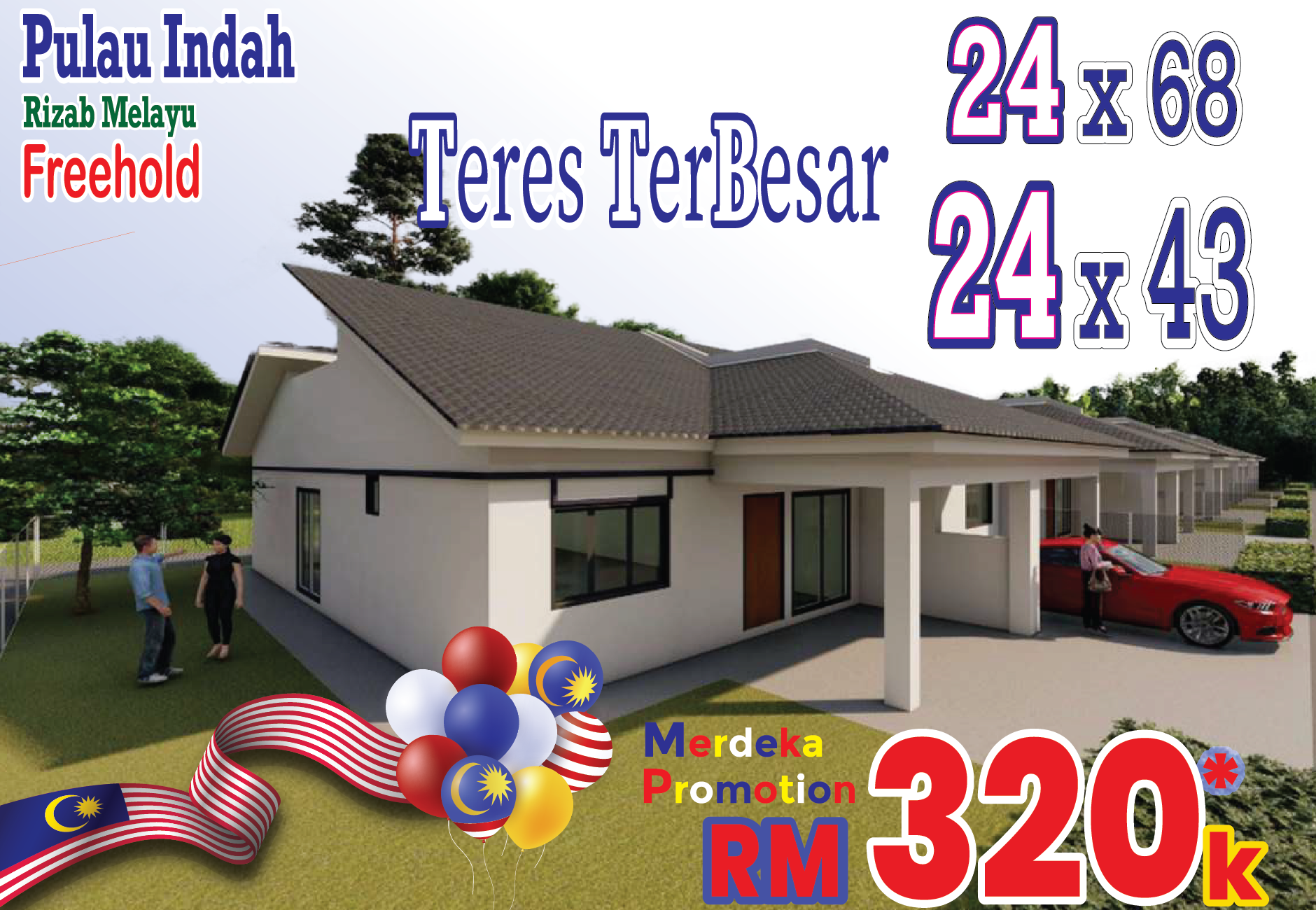 RM325k • Teres 1 Tgkt • Pulau Indah • Freehold