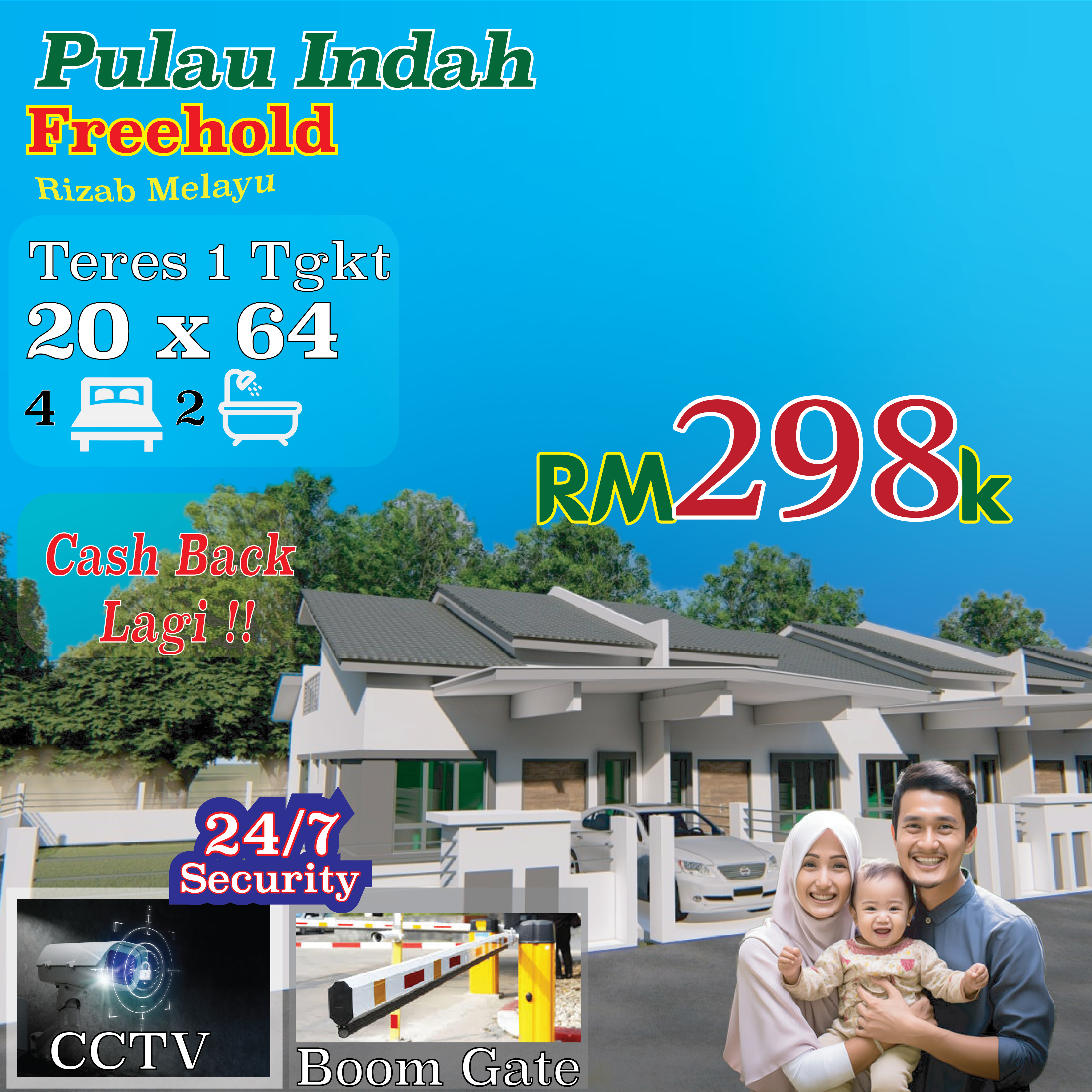 Pulau Indah Rumah Teres Setingkat RM298k